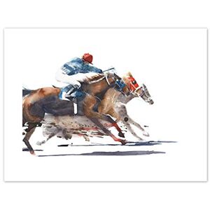 Wee Blue Coo Racing Horses With Jockey Art Print Canvas Premium Wall Decor Poster Wee Blue Coo Racing Horses With Jockey Art Print Canvas Premium Wall Decor Poster