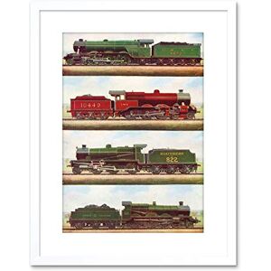 The Art Stop Wee Blue Coo Transport Vintage Painting Train Engine Locomotives Steam Framed Print F97X3701 The Art Stop Wee Blue Coo Transport Vintage Painting Train Engine Locomotives Steam Framed Print F97X3701