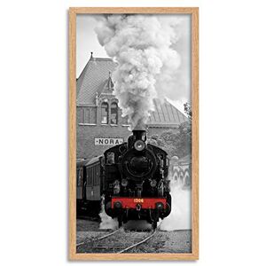 Wee Blue Coo Old Steam Train Engine Long Panel Framed Wall Art Print Wee Blue Coo Old Steam Train Engine Long Panel Framed Wall Art Print