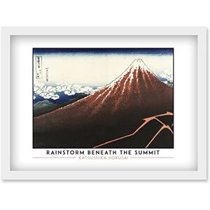 Wee Blue Coo Katsushika Hokusai Rainstorm Beneath The Summit Mount Fuji Painting Artwork Framed Wall Art Print A4 Wee Blue Coo Katsushika Hokusai Rainstorm Beneath The Summit Mount Fuji Painting Artwork Framed Wall Art Print A4