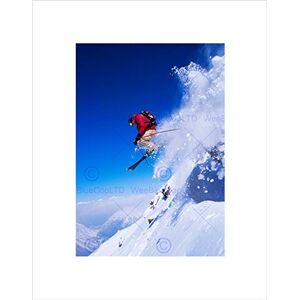 Wee Blue Coo Skier Ski Jumping Snow Sport Sky Art Picture Wall Art Print Wee Blue Coo Skier Ski Jumping Snow Sport Sky Art Picture Wall Art Print