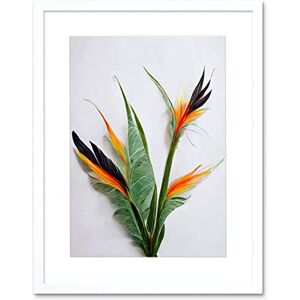 Wee Blue Coo Bird Of Paradise Stem Leaves And Flowers Tropical Plant Botanical Artwork Framed Wall Art Print 12X16 Inch Wee Blue Coo Bird Of Paradise Stem Leaves And Flowers Tropical Plant Botanical Artwork Framed Wall Art Print 12X16 Inch