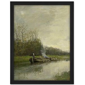 Artery8 Anton Mauve Trekvaart River Boat Painting Artwork Framed Wall Art Print 18X24 Inch Artery8 Anton Mauve Trekvaart River Boat Painting Artwork Framed Wall Art Print 18X24 Inch