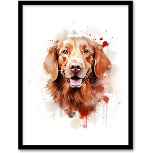 Artery8 Red Golden Retriever Lovers Gift Watercolour Pet Portrait Painting Artwork Artwork Framed Wall Art Print A4 Artery8 Red Golden Retriever Lovers Gift Watercolour Pet Portrait Painting Artwork Artwork Framed Wall Art Print A4
