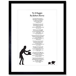 Wee Blue Coo To A Haggis Robert Burns Scotland Edinburgh Typography Framed Wall Art Print Wee Blue Coo To A Haggis Robert Burns Scotland Edinburgh Typography Framed Wall Art Print
