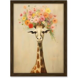 Artery8 Cheerful Giraffe with Wildflower Bouquet Hat Spring Camouflage Whimsical Oil Painting Nursery Artwork Framed A3 Wall Art Print Artery8 Cheerful Giraffe with Wildflower Bouquet Hat Spring Camouflage Whimsical Oil Painting Nursery Artwork Framed A3 Wall Art Print