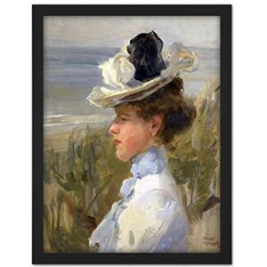 Artery8 Isaac Israels Young Woman Gazing At The Sea Artwork Framed Wall Art Print 18X24 Inch Artery8 Isaac Israels Young Woman Gazing At The Sea Artwork Framed Wall Art Print 18X24 Inch