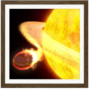 Fine Art Prints Space NASA Planet WASP-12b Being Eaten By Star Concept Square Wooden Framed Wall Art Print Picture 16X16 Inch Fine Art Prints Space NASA Planet WASP-12b Being Eaten By Star Concept Square Wooden Framed Wall Art Print Picture 16X16 Inch