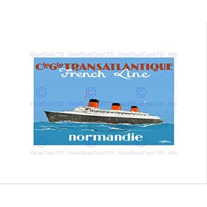 Wee Blue Coo TRAVEL TRANSPORT SHIP LINER BOAT NORMANDY FRANCE FRAMED ART PRINT MOUNT B12X7377 Wee Blue Coo TRAVEL TRANSPORT SHIP LINER BOAT NORMANDY FRANCE FRAMED ART PRINT MOUNT B12X7377