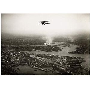 Wee Blue Coo Photo Aerial Sydney Harbour Bridge Biplane Australia Wall Art Print Wee Blue Coo Photo Aerial Sydney Harbour Bridge Biplane Australia Wall Art Print