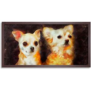 Wee Blue Coo Chihuahua Dog Puppies Cute Painting Long Panel Framed Wall Art Print Wee Blue Coo Chihuahua Dog Puppies Cute Painting Long Panel Framed Wall Art Print