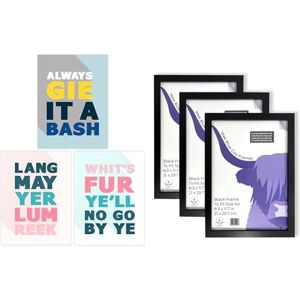Artery8 Scottish Sayings Wall Art Set of 3 A4 Sized Art with Black Frames Good Wish Motivational Inspirational Expression Pastels Artery8 Scottish Sayings Wall Art Set of 3 A4 Sized Art with Black Frames Good Wish Motivational Inspirational Expression Pastels