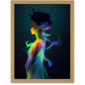 Doppelganger33 LTD Nature Fairy in Colourful Fluorescent Light Dress Artwork Framed Wall Art Print 18X24 inch Doppelganger33 LTD Nature Fairy in Colourful Fluorescent Light Dress Artwork Framed Wall Art Print 18X24 inch