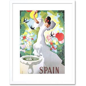 Wee Blue Coo Travel Spain Flamenco Dance Bird Bath Framed Wall Art Print Wee Blue Coo Travel Spain Flamenco Dance Bird Bath Framed Wall Art Print