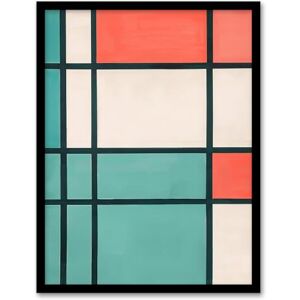 Artery8 Abstract Composition in Teal Coral Painting Lines Living Room Artwork Framed Wall Art Print A4 Artery8 Abstract Composition in Teal Coral Painting Lines Living Room Artwork Framed Wall Art Print A4