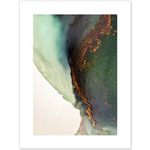 Wee Blue Coo Abstract Paint With Gold Green Art Print Canvas Premium Wall Decor Poster Wee Blue Coo Abstract Paint With Gold Green Art Print Canvas Premium Wall Decor Poster