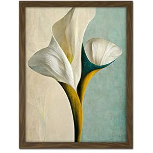 Wee Blue Coo Cala Lily Lilies Flower Abstract Minimalist Painting Duck Egg Cream Mustard Artwork Framed Wall Art Print 18X24 Inch Wee Blue Coo Cala Lily Lilies Flower Abstract Minimalist Painting Duck Egg Cream Mustard Artwork Framed Wall Art Print 18X24 Inch
