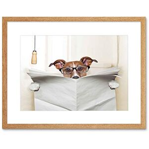 Wee Blue Coo Composition Jack Russell Newspaper Toilet Funny Art Framed Wall Art Print Wee Blue Coo Composition Jack Russell Newspaper Toilet Funny Art Framed Wall Art Print