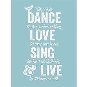 Wee Blue Coo Dance Love Sing Live Blue Art Print Poster Wall Decor 12X16 Inch Wee Blue Coo Dance Love Sing Live Blue Art Print Poster Wall Decor 12X16 Inch