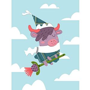 Wee Blue Coo Kawaii Cow Thistle Witch Unframed Wall Art Print Poster Home Decor Premium Wee Blue Coo Kawaii Cow Thistle Witch Unframed Wall Art Print Poster Home Decor Premium