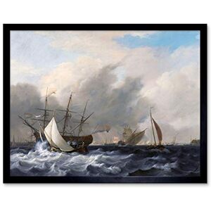 Artery8 Baur Navys Man Of War Amsterdam Ship Seascape Painting Art Print Framed Poster Wall Decor 12x16 inch Artery8 Baur Navys Man Of War Amsterdam Ship Seascape Painting Art Print Framed Poster Wall Decor 12x16 inch