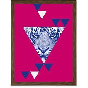 Wee Blue Coo Triangular Tiger Abstract Large Framed Art Print Wall Poster 18x24 inch Wee Blue Coo Triangular Tiger Abstract Large Framed Art Print Wall Poster 18x24 inch
