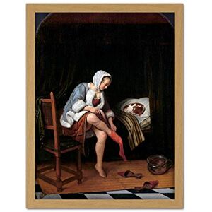 Artery8 Steen Woman At Her Toilet Bathing Cat Painting Artwork Framed Wall Art Print 18X24 Inch Artery8 Steen Woman At Her Toilet Bathing Cat Painting Artwork Framed Wall Art Print 18X24 Inch
