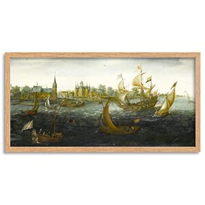 Artery8 Anthonisz Ships Off Ijsselmonde Painting Framed Wall Art Print Long 25X12 Inch Artery8 Anthonisz Ships Off Ijsselmonde Painting Framed Wall Art Print Long 25X12 Inch