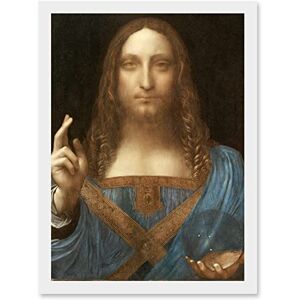 Artery8 Da Vinci Salvator Mundi World Saviour Jesus Christ Painting Artwork Framed Wall Art Print A4 Artery8 Da Vinci Salvator Mundi World Saviour Jesus Christ Painting Artwork Framed Wall Art Print A4