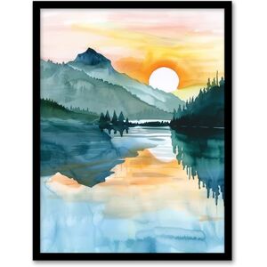 Artery8 Sun Rising Over Lake Blanche Mountain Landscape Living Room Artwork Framed Wall Art Print A4 Artery8 Sun Rising Over Lake Blanche Mountain Landscape Living Room Artwork Framed Wall Art Print A4