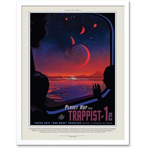 Wee Blue Coo Nasa Space Travel Advert Trappist 1E Planet Hop Art Print Framed Poster Wall Decor 12X16 Inch Wee Blue Coo Nasa Space Travel Advert Trappist 1E Planet Hop Art Print Framed Poster Wall Decor 12X16 Inch