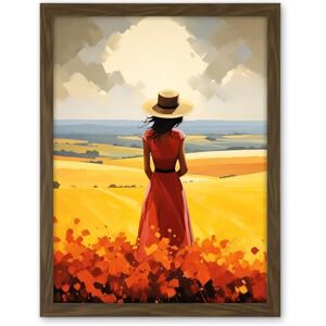Artery8 Golden Countryside by the Sea Oil Painting Woman Looking over Horizon in Coastal Farmland Landscape Artwork Framed Wall Art Print 18X24 Inch Artery8 Golden Countryside by the Sea Oil Painting Woman Looking over Horizon in Coastal Farmland Landscape Artwork Framed Wall Art Print 18X24 Inch