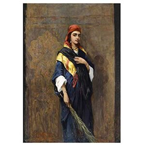 Wee Blue Coo Painting Portrait Study Ajdukiewicz Oriental Woman Branch Wall Art Print Wee Blue Coo Painting Portrait Study Ajdukiewicz Oriental Woman Branch Wall Art Print