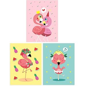 Wee Blue Coo Pack of 3 Kids Bedroom Nursery Cute Flamingo Bird Party Couple Ballerina Bright Pastel Colour Unframed Wall Art Living Room Prints Set Wee Blue Coo Pack of 3 Kids Bedroom Nursery Cute Flamingo Bird Party Couple Ballerina Bright Pastel Colour Unframed Wall Art Living Room Prints Set