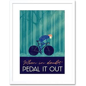 Wee Blue Coo Sport Pedal It Out Cycling Bike Framed Art Print 9x7 '' F97X14030 Wee Blue Coo Sport Pedal It Out Cycling Bike Framed Art Print 9x7 '' F97X14030