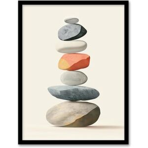 Artery8 Stacked Rock Cairn Bright Vertical Boho Design Living Room Artwork Framed Wall Art Print A4 Artery8 Stacked Rock Cairn Bright Vertical Boho Design Living Room Artwork Framed Wall Art Print A4