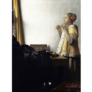 Fine Art Prints Jan Vermeer Van Delft Kunstdruck Junge Frau mit einer Perlenkette ungerahmt Wandkunst Poster Heimdekoration Premium Fine Art Prints Jan Vermeer Van Delft Kunstdruck Junge Frau mit einer Perlenkette ungerahmt Wandkunst Poster Heimdekoration Premium
