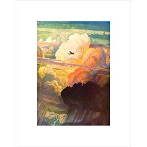 Wee Blue Coo Painting Vintage Sky Clouds Aeroplane Flight 1938 Wall Art Print Wee Blue Coo Painting Vintage Sky Clouds Aeroplane Flight 1938 Wall Art Print