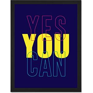 Wee Blue Coo Positivity Yes You Can Typography Large Framed Art Print Poster Wall Decor 18x24 inch Wee Blue Coo Positivity Yes You Can Typography Large Framed Art Print Poster Wall Decor 18x24 inch