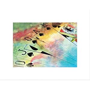 Wee Blue Coo Abstract Painting Cultural Poker Royal Flush Spades Playin Wall Art Print Wee Blue Coo Abstract Painting Cultural Poker Royal Flush Spades Playin Wall Art Print