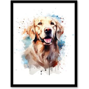 Artery8 Cream Golden Retriever Lovers Gift Watercolour Pet Portrait Painting Artwork Artwork Framed Wall Art Print A4 Artery8 Cream Golden Retriever Lovers Gift Watercolour Pet Portrait Painting Artwork Artwork Framed Wall Art Print A4
