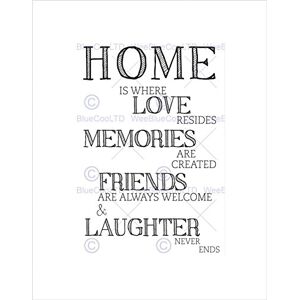 Wee Blue Coo Home Love Memories Friends Laughter Quote Typography B On W Art Wall Art Print Wee Blue Coo Home Love Memories Friends Laughter Quote Typography B On W Art Wall Art Print