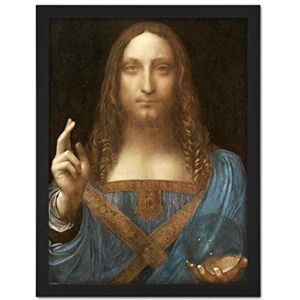 Fine Art Prints Da Vinci Salvator Mundi World Saviour Jesus Painting Artwork Framed Wall Art Print 18X24 Inch Fine Art Prints Da Vinci Salvator Mundi World Saviour Jesus Painting Artwork Framed Wall Art Print 18X24 Inch