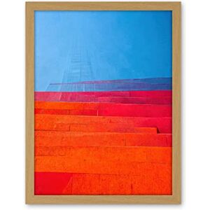 Wee Blue Coo Abstract Minimalist Steps Painting Blue Purple Pink Orange Red Artwork Framed Wall Art Print 18X24 Inch Wee Blue Coo Abstract Minimalist Steps Painting Blue Purple Pink Orange Red Artwork Framed Wall Art Print 18X24 Inch