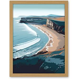 Artery8 Rhossili Bay Cliffs Over Beach Coastal Landscape Artwork Framed Wall Art Print 18X24 Inch Artery8 Rhossili Bay Cliffs Over Beach Coastal Landscape Artwork Framed Wall Art Print 18X24 Inch
