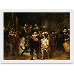 Artery8 Rembrandt Night Watch Scene The Shooting Company Artwork Framed Wall Art Print A4 Artery8 Rembrandt Night Watch Scene The Shooting Company Artwork Framed Wall Art Print A4