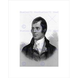 Wee Blue Coo Portrait Of Robert Burns Ayr Scotland Old BW Wall Art Print Wee Blue Coo Portrait Of Robert Burns Ayr Scotland Old BW Wall Art Print