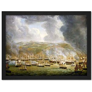 Artery8 Attack Anglo Dutch Ships Algiers 1816 Painting Artwork Framed Wall Art Print 18X24 Inch Artery8 Attack Anglo Dutch Ships Algiers 1816 Painting Artwork Framed Wall Art Print 18X24 Inch