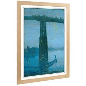 Big Box Art Framed Print of James McNeill Whistler Battersea Bridge Nocturne Design Wall Art Picture Home Decor for Kitchen, Living Room, Bedroom, Hallway, Oak, A2 / 24.5x18 Inch / 62x45cm Big Box Art Framed Print of James McNeill Whistler Battersea Bridge Nocturne Design Wall Art Picture Home Decor for Kitchen, Living Room, Bedroom, Hallway, Oak, A2 / 24.5x18 Inch / 62x45cm