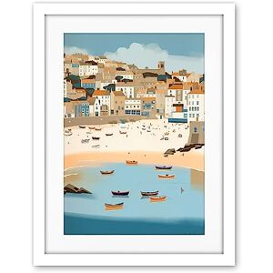 Artery8 Small Boats in St Ives Bay Coastal Cityscape Artwork Framed Wall Art Print 18X24 Inch Artery8 Small Boats in St Ives Bay Coastal Cityscape Artwork Framed Wall Art Print 18X24 Inch